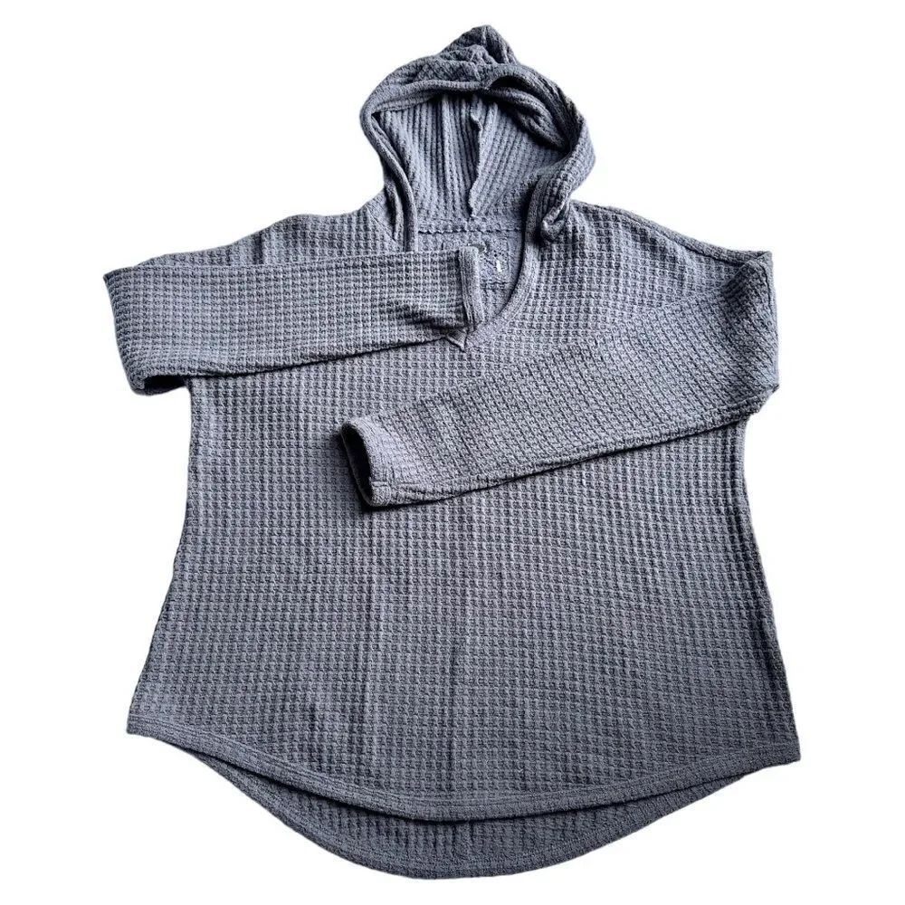 Cupio Blush Women's Small Gray Hooded Long Sleeve Top Blouse Super Soft
